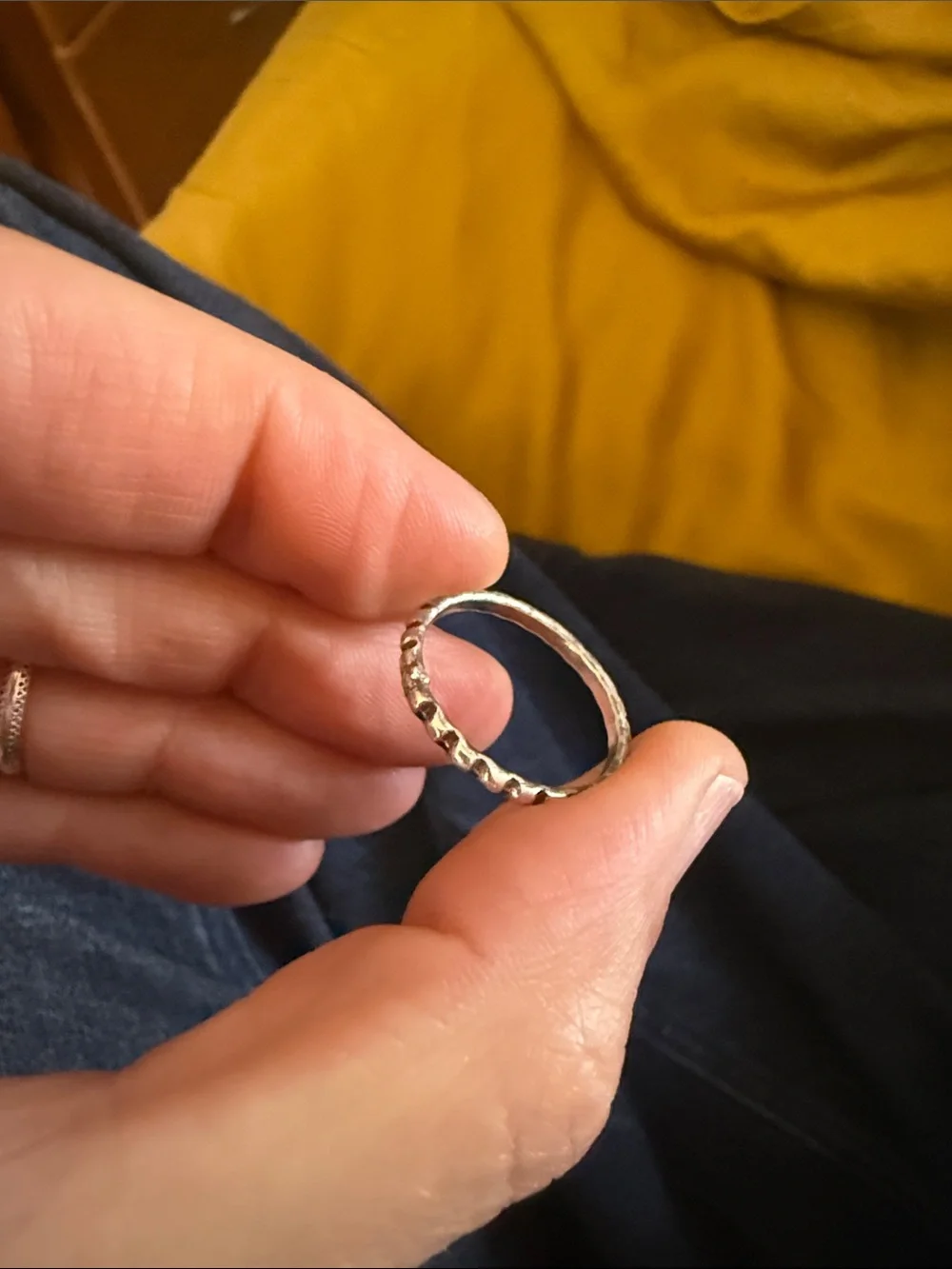 Solid Sterling silver beaded ring
